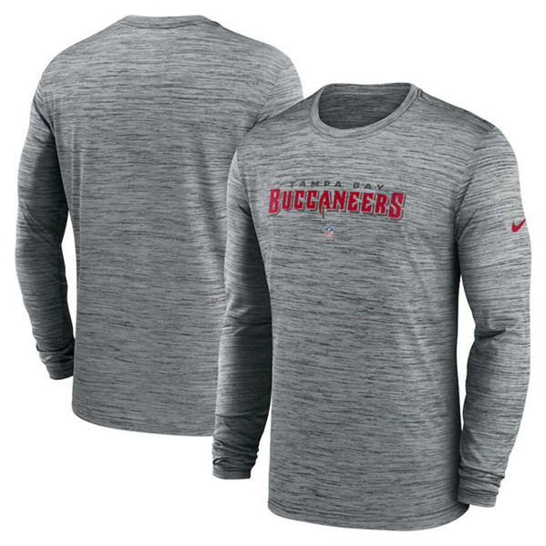 Tampa Bay Buccaneers Heather Gray Sideline Team Velocity Performance Long Sleeve T-Shirt